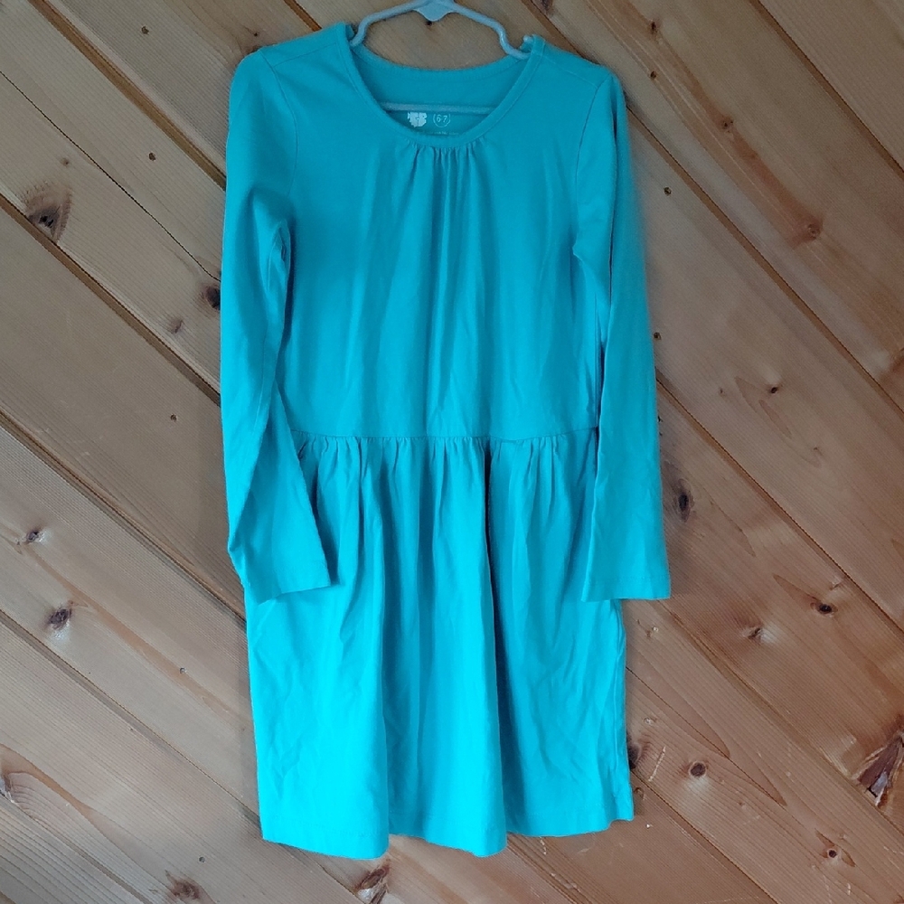 Primary Kids Casual Dress in Aqua